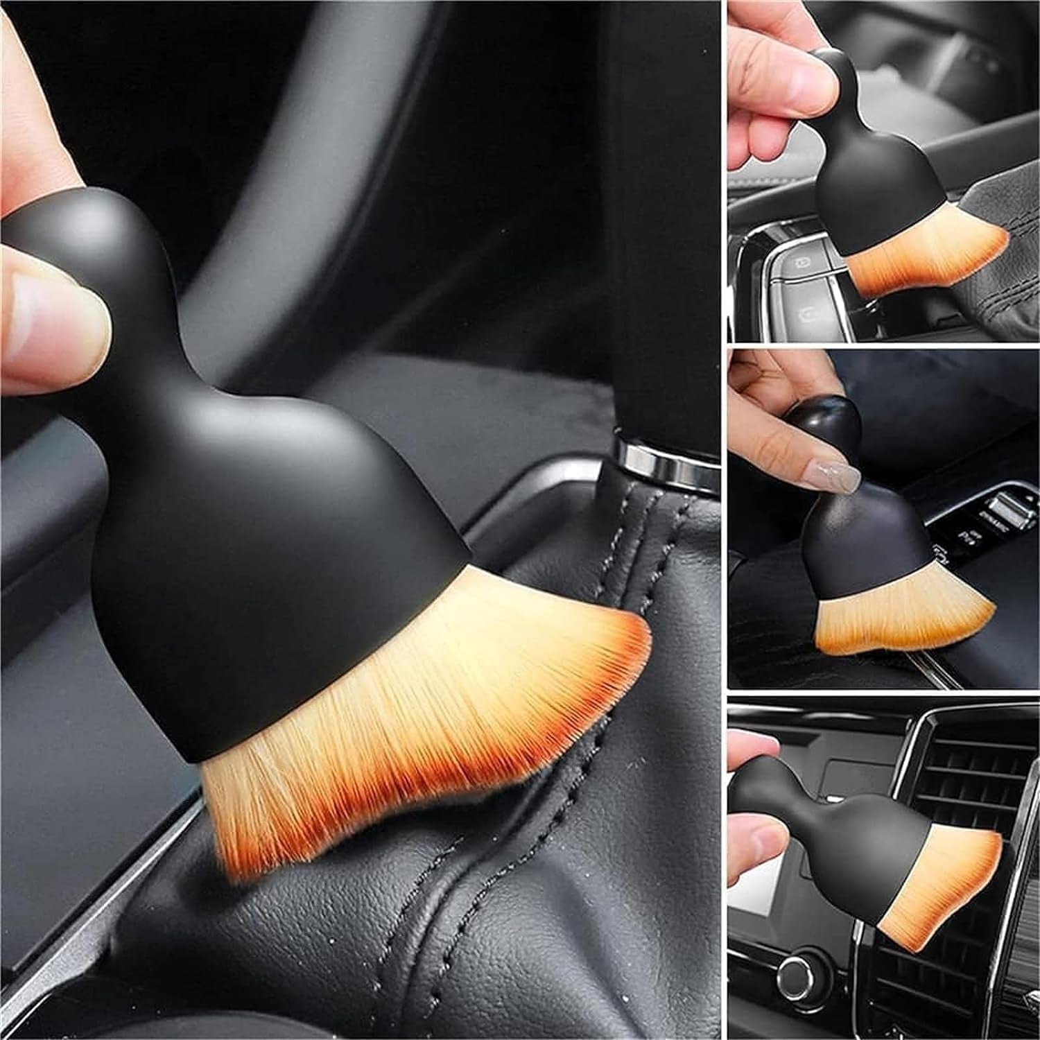 Pack of 2 Car Cleaning Brush, Car Cleaning Brush, Car Cleaning Brush, Car Cleaning Brush, Duster, for Dashboard and Air Vents, Practical Cleaning Brushes
