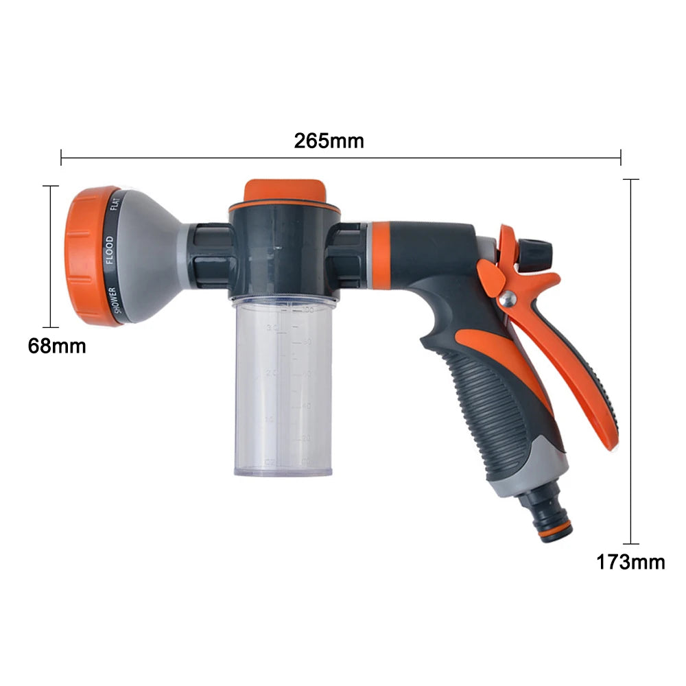 Car Water Washer High Pressure Hose Sprayer Foam Nozzle Soap Dispenser Garden Watering Tool for Car Washing Plants Pets Shower