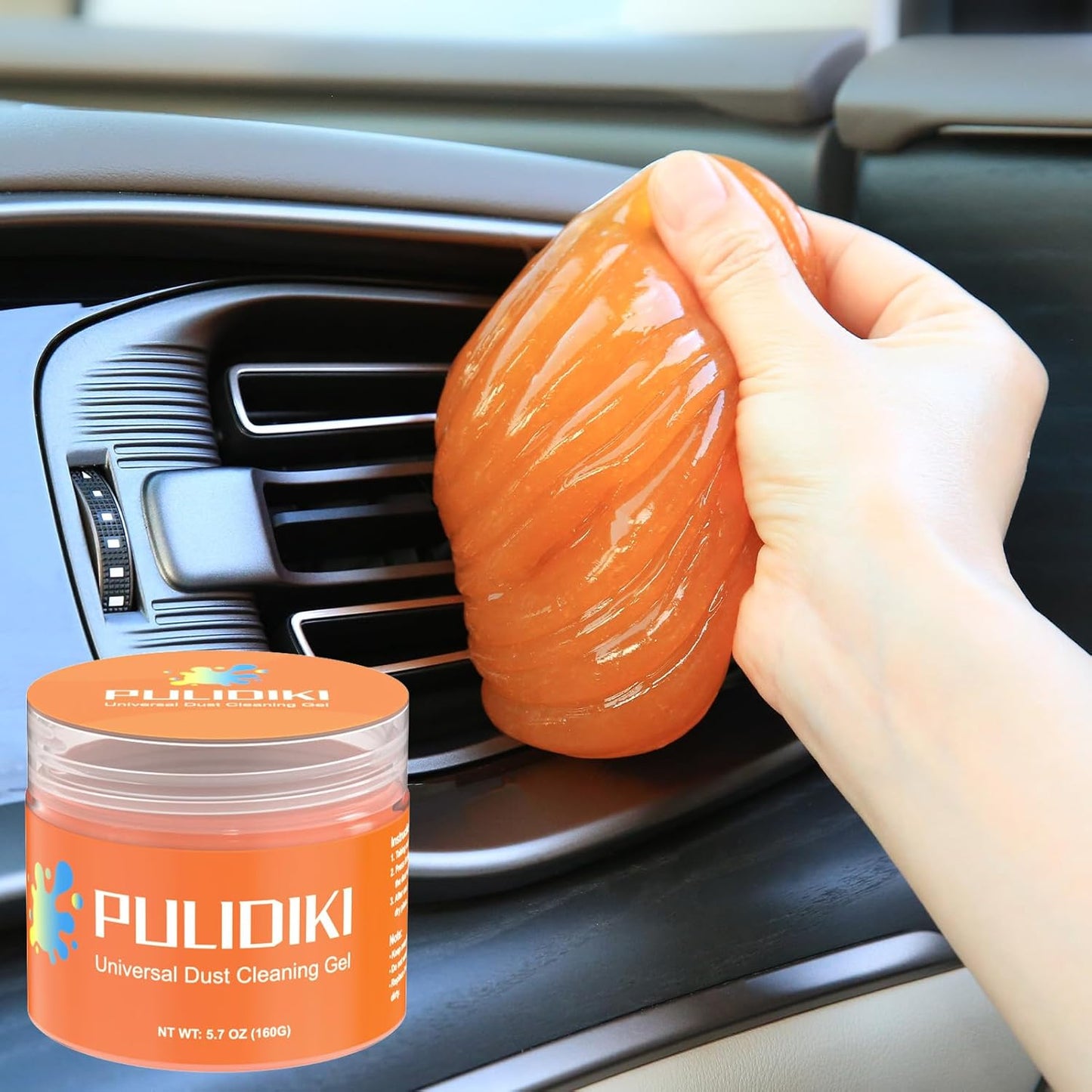 Car Cleaning Gel for Car Cleaning Putty Car Putty Auto Detailing Tools Car Interior Cleaner Car Cleaning Slime Car Accessories Keyboard Cleaner Orange