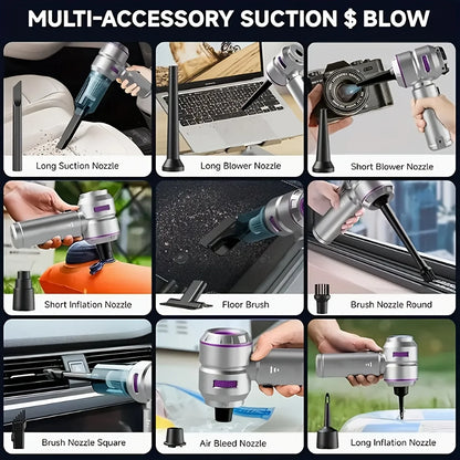 6 in 1 Car Vacuum Cleaner Suction Blow Vaccum Vacum Wireless Home Handheld Charging Portable Mini Small Aspiradora Auto Machine