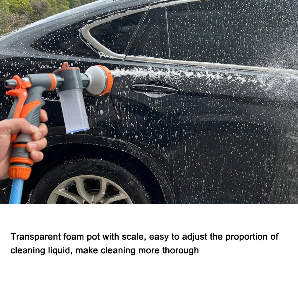 Car Water Washer High Pressure Hose Sprayer Foam Nozzle Soap Dispenser Garden Watering Tool for Car Washing Plants Pets Shower