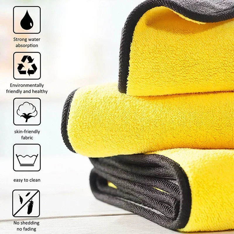 1/10Pcs Microfiber Car Microfiber Cloth Wash Towel Microfiber Cleaning Cloth Car Wash Drying Towels Auto Detailing Accessories