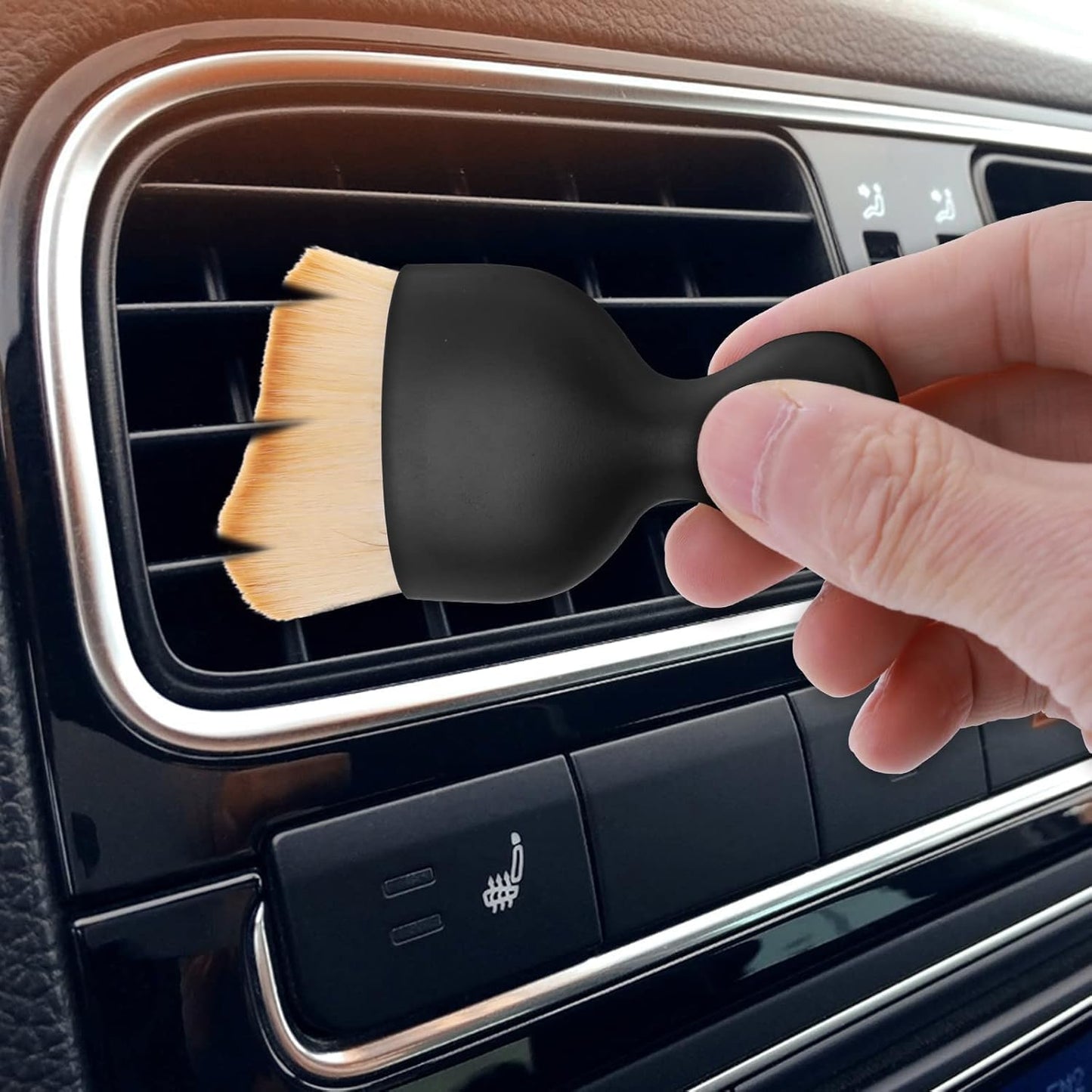 Pack of 2 Car Cleaning Brush, Car Cleaning Brush, Car Cleaning Brush, Car Cleaning Brush, Duster, for Dashboard and Air Vents, Practical Cleaning Brushes