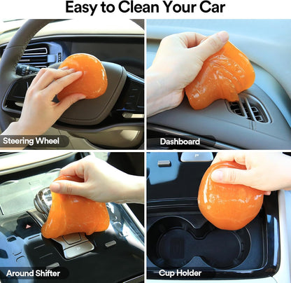 Car Cleaning Gel for Car Cleaning Putty Car Putty Auto Detailing Tools Car Interior Cleaner Car Cleaning Slime Car Accessories Keyboard Cleaner Orange