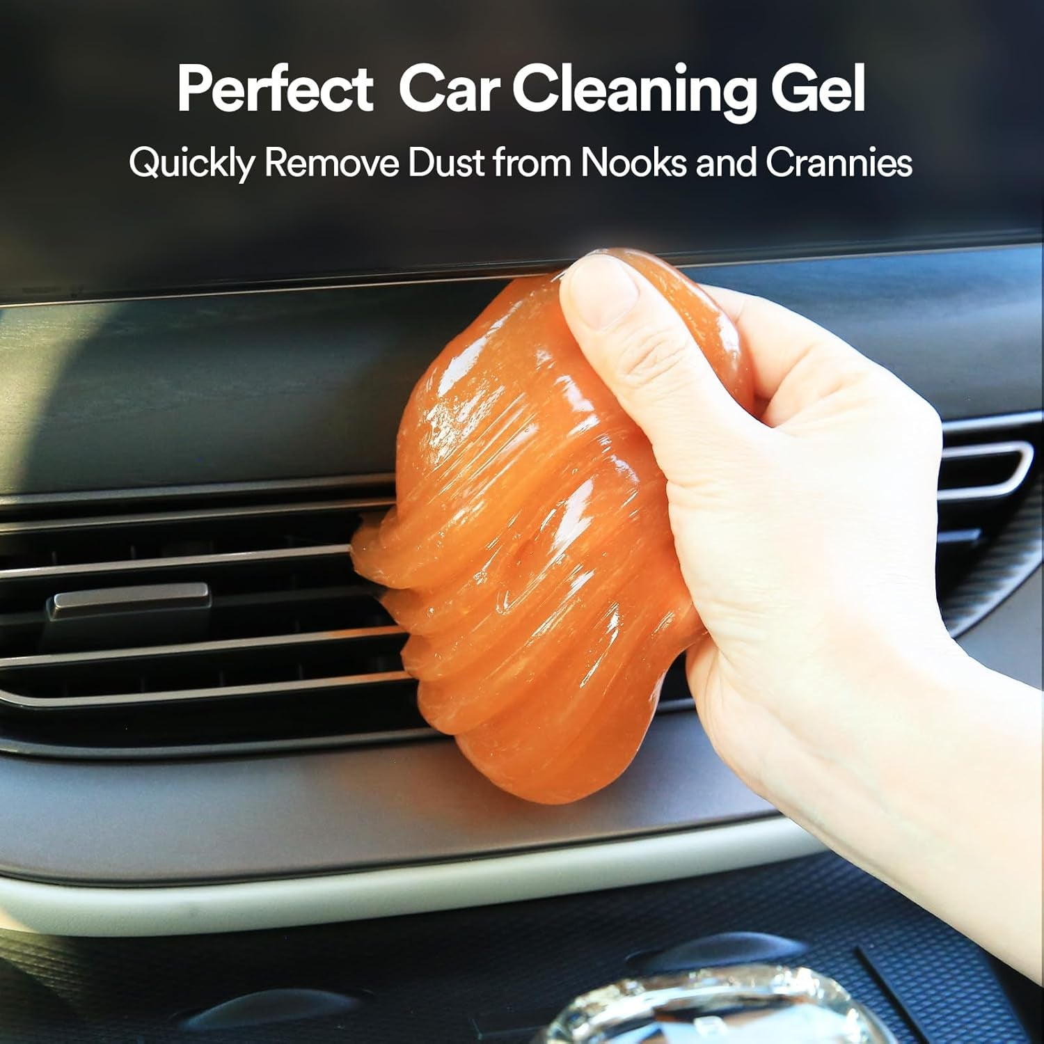 Car Cleaning Gel for Car Cleaning Putty Car Putty Auto Detailing Tools Car Interior Cleaner Car Cleaning Slime Car Accessories Keyboard Cleaner Orange