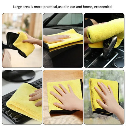 1/10Pcs Microfiber Car Microfiber Cloth Wash Towel Microfiber Cleaning Cloth Car Wash Drying Towels Auto Detailing Accessories