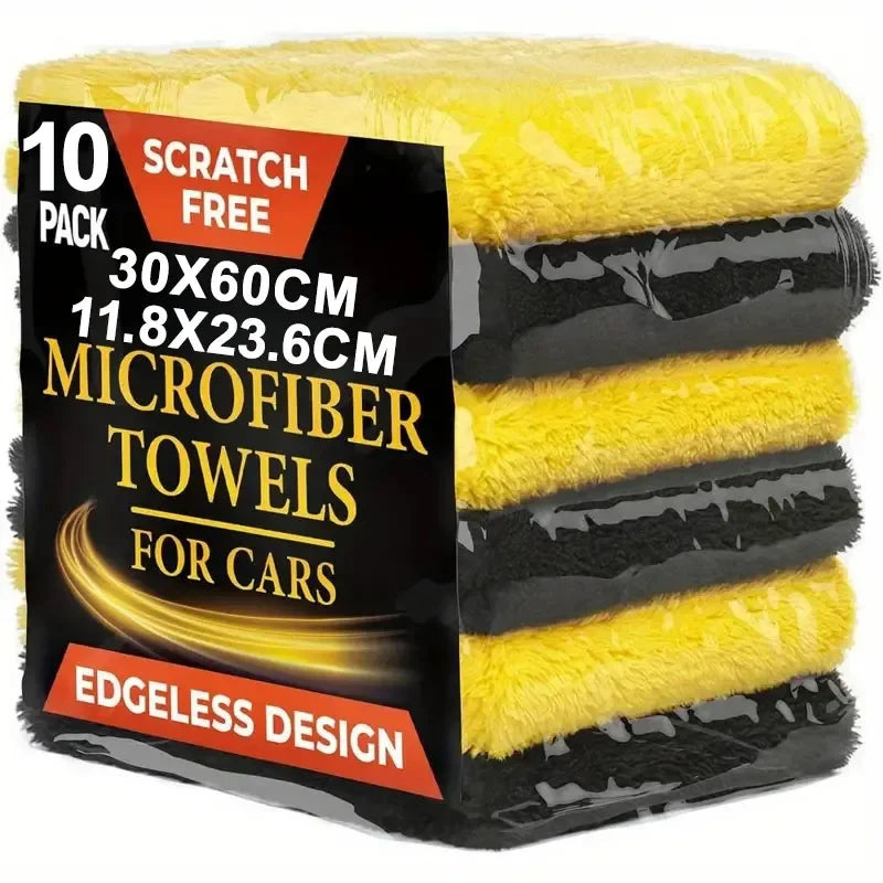 1/10Pcs Microfiber Car Microfiber Cloth Wash Towel Microfiber Cleaning Cloth Car Wash Drying Towels Auto Detailing Accessories